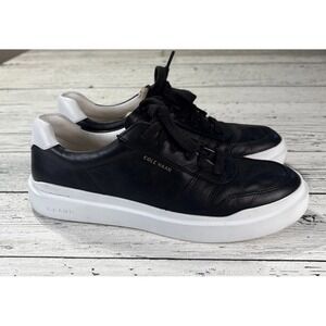 Cole Haan Grand Pro Rally Court Women's 8B‎ W17982 Black Leather Sneaker Shoes
